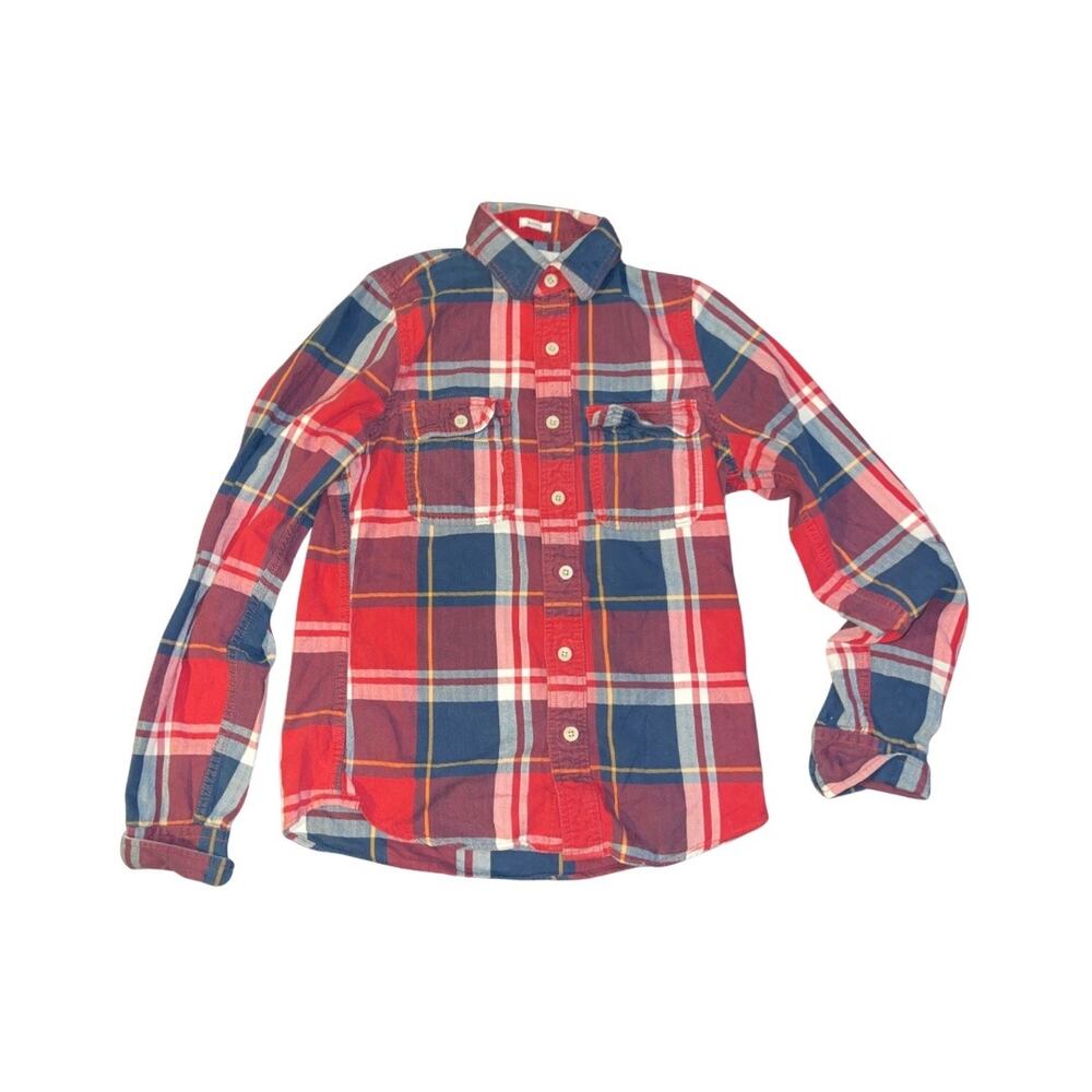 Abercrombie & Fitch Mens Plaid Checker Long Sleeve Shirt Muscle Fit SZ S Y2K